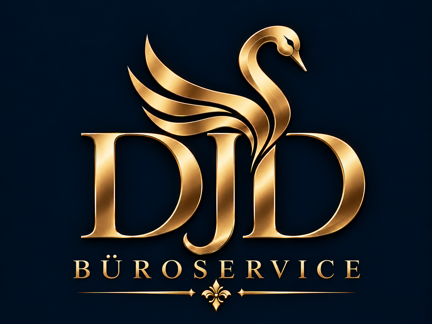 DJD BÜROSERVICE – goldener Schwan und Monogramm